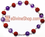 Picture of Rudraksha Amethyst Combination Silver Bracelet