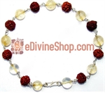 Picture of Rudraksha Citrine Combination Bracelet in Silver