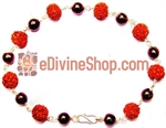 Picture of Rudraksha and Garnet Combination Bracelet in Silver