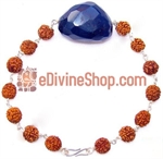 Picture of Rudraksha Blue Onyx Combination Bracelet in Silver