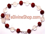 Picture of Rudraksha Rose Quartz Combination Bracelet in Silver