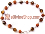 Picture of Rudraksha Tiger Eye Combination Bracelet in Silver