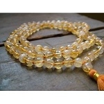 Picture of Natural Citrine Mala Necklace 108+1 Beads Hinduisnism 7mm Meditation Subha Rosary Puja Prayer Raiki Yoga