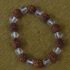 Picture of 5 MUKHI RUDRAKSH AND CRYSTAL BRACELET TO REGULATE BLOOD PRESSURE AND BODY FAT