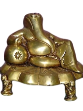 Picture of ELEPHANT GOD GANESH BRASS STATUE RELAX POSE YOGA GIFT IDEA GANESHA SCULPTURE 5".