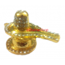 Picture of Gold Plated Hindu God Idol of Shiv