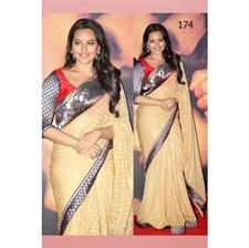 Picture of Sonakshi Sinha in Peach Saree at Lootera BWR174